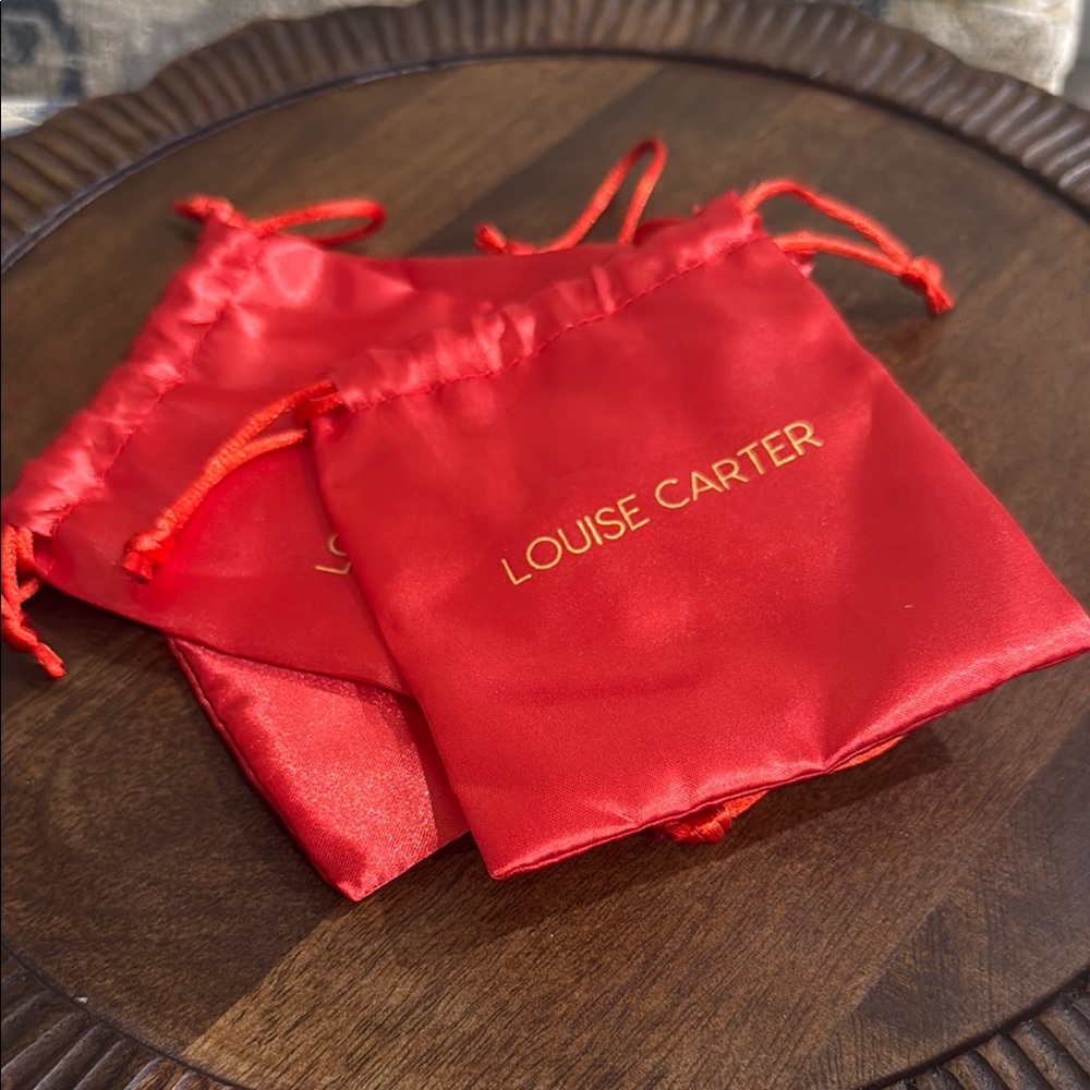 Louise Carter Red Satin Pouches